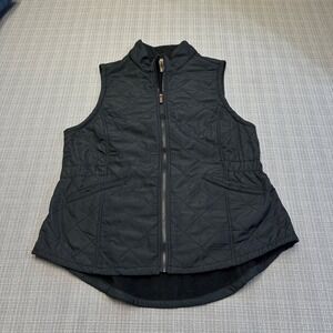 Black Quilted Vest Medium Equestrian Barn Jacket Preppy Bit & Bridle